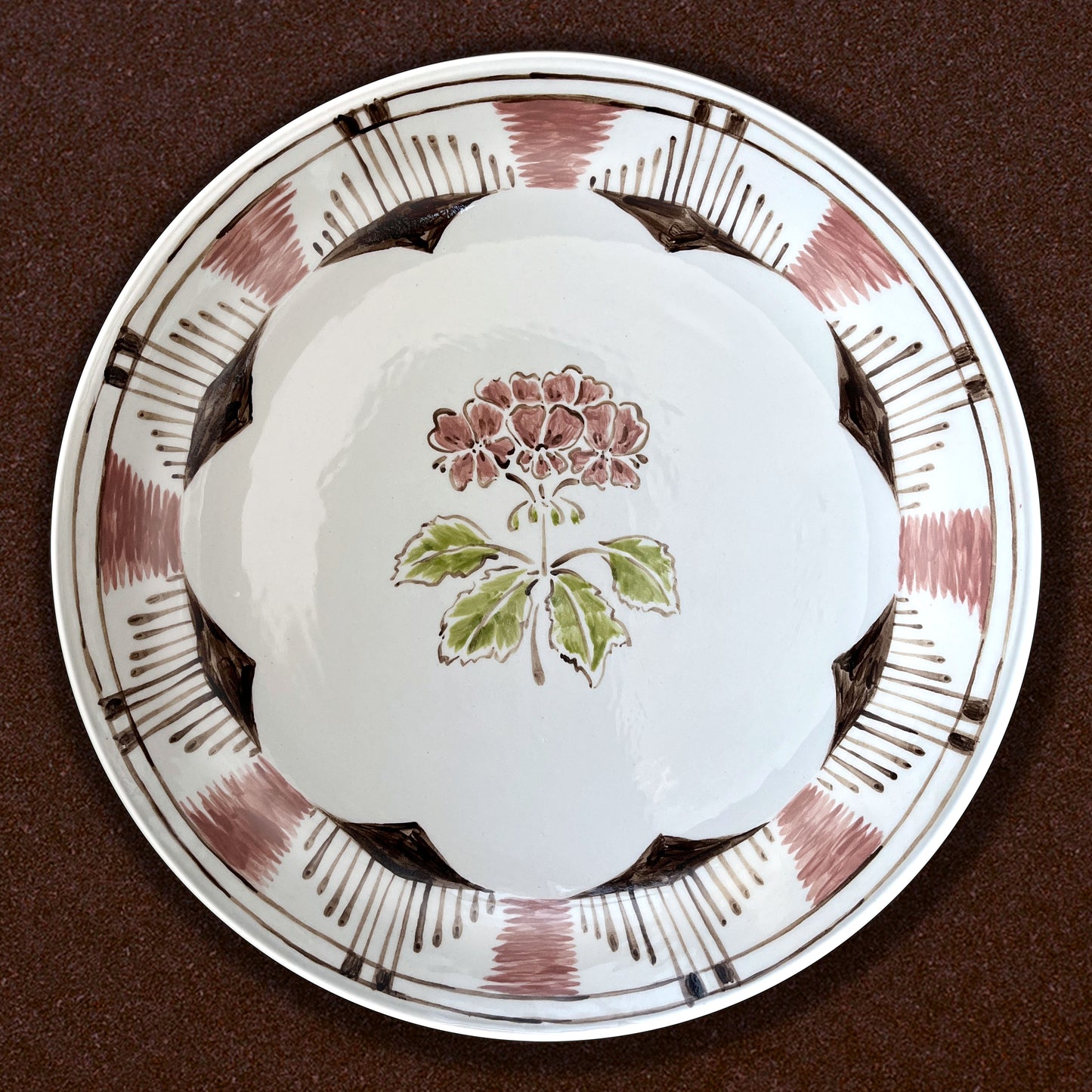Pink Pelargonium dinner plate
